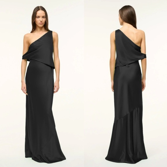 staud naomi asymmetrical dress Salome Black Twisted Asymmetric Midi Dress  Club L London